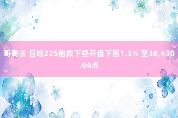 哥哥去 日经225指数下昼开盘下落1.3% 至38,430.64点