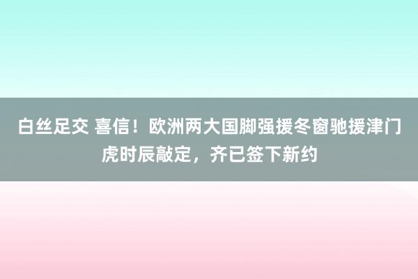 白丝足交 喜信！欧洲两大国脚强援冬窗驰援津门虎时辰敲定，齐已签下新约