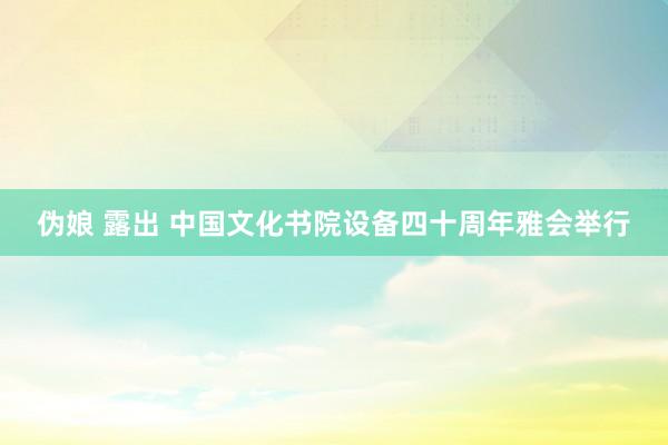 伪娘 露出 中国文化书院设备四十周年雅会举行