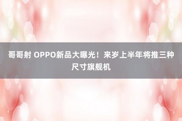 哥哥射 OPPO新品大曝光！来岁上半年将推三种尺寸旗舰机