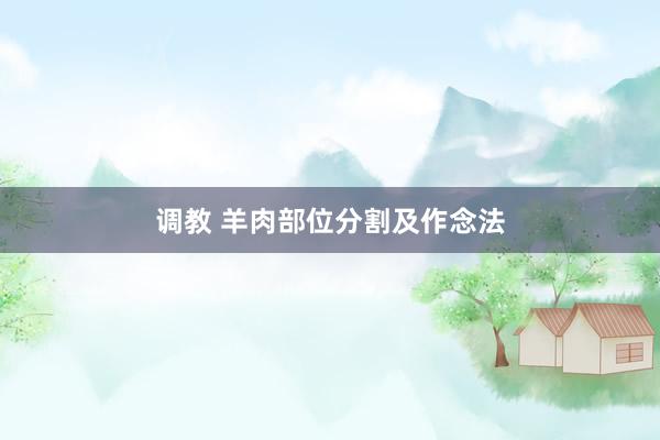 调教 羊肉部位分割及作念法