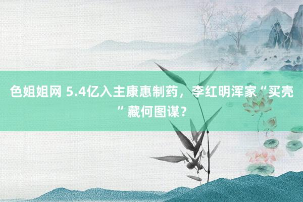 色姐姐网 5.4亿入主康惠制药，李红明浑家“买壳”藏何图谋？