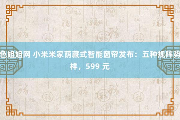 色姐姐网 小米米家荫藏式智能窗帘发布：五种规阵势样，599 元